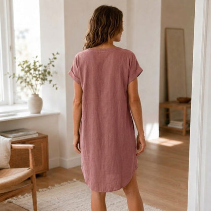 Robe tunique Liv – Décontractée, décolleté en V