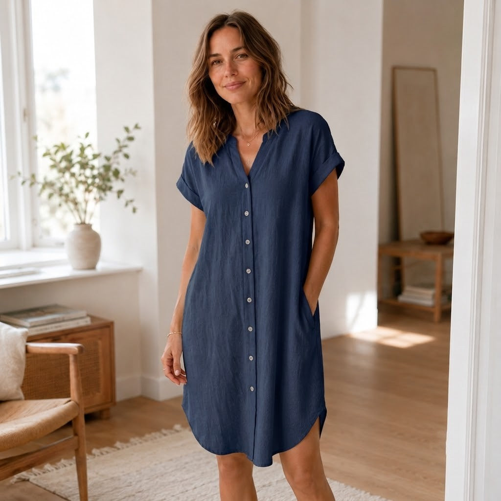 Robe tunique Liv – Décontractée, décolleté en V