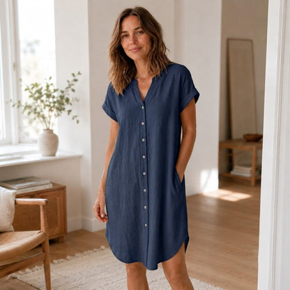 Robe tunique Liv – Décontractée, décolleté en V