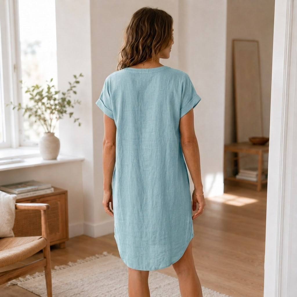 Robe tunique Liv – Décontractée, décolleté en V