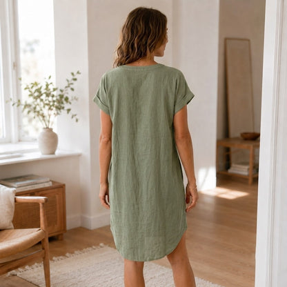 Robe tunique Liv – Décontractée, décolleté en V