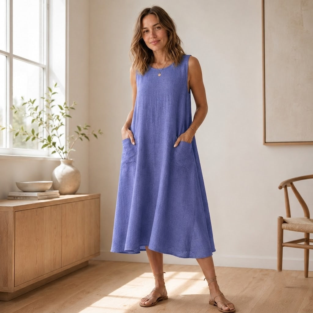 Robe d'été Wilma – Sans manches, coupe A-ligne