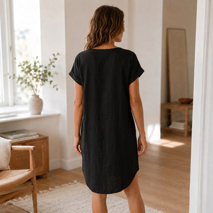 Robe tunique Liv – Décontractée, décolleté en V