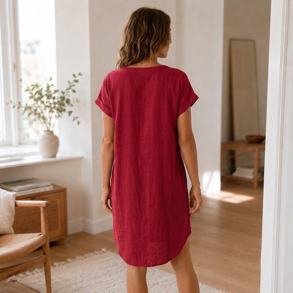 Robe tunique Liv – Décontractée, décolleté en V