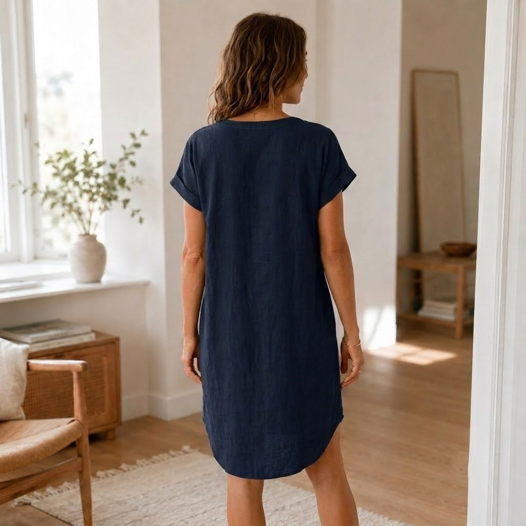 Robe tunique Liv – Décontractée, décolleté en V