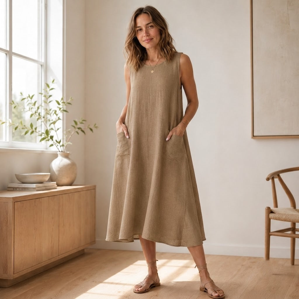 Robe d'été Wilma – Sans manches, coupe A-ligne