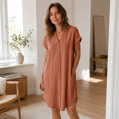 Robe tunique Liv – Décontractée, décolleté en V